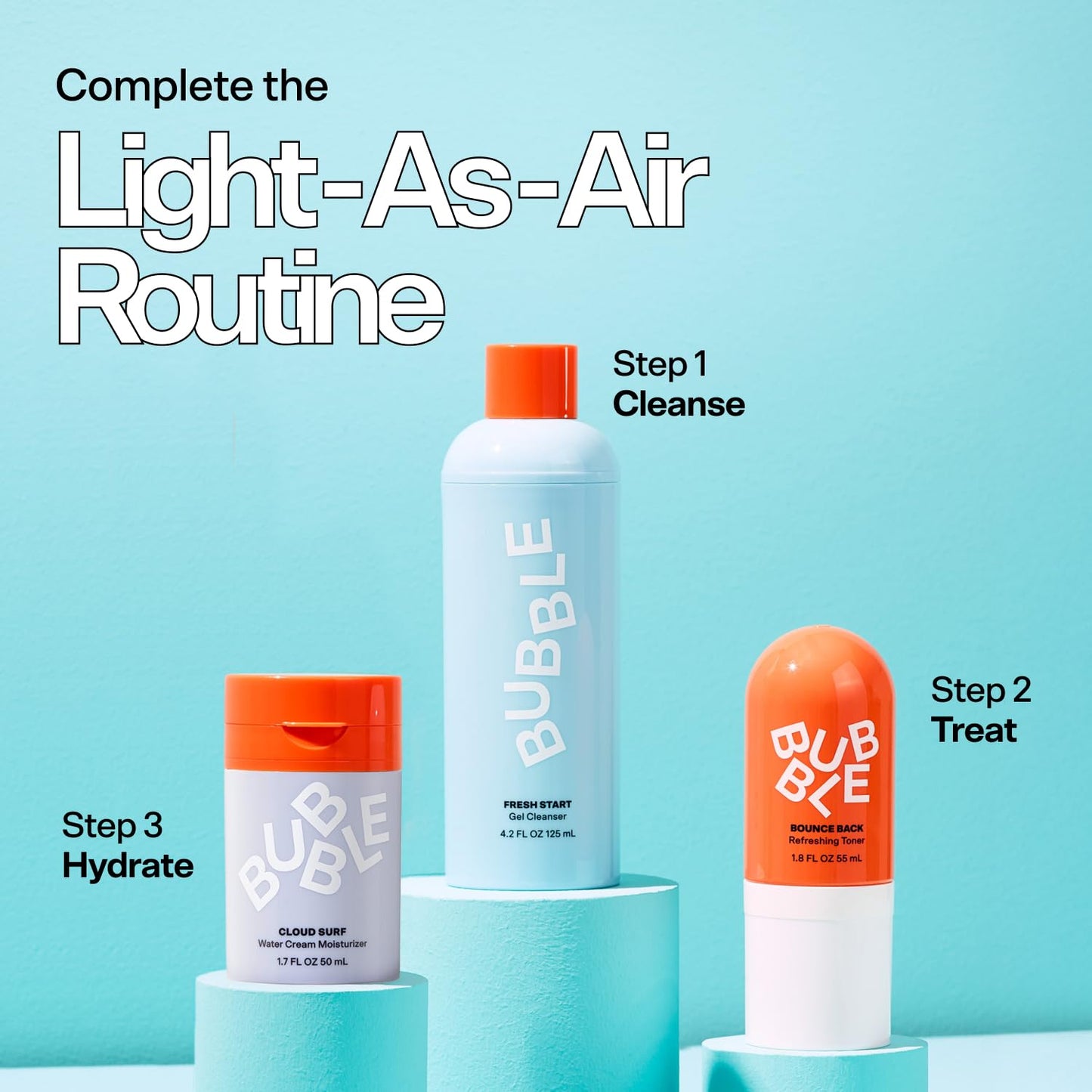Bubble Skincare Cloud Surf Water Cream Moisturizer - Mattifying & Hydrating Moisturizer for Oily Skin - Lightweight Travel Face Moisturizer to Help Minimize Pores - Normal to Combination Skin (50ml)