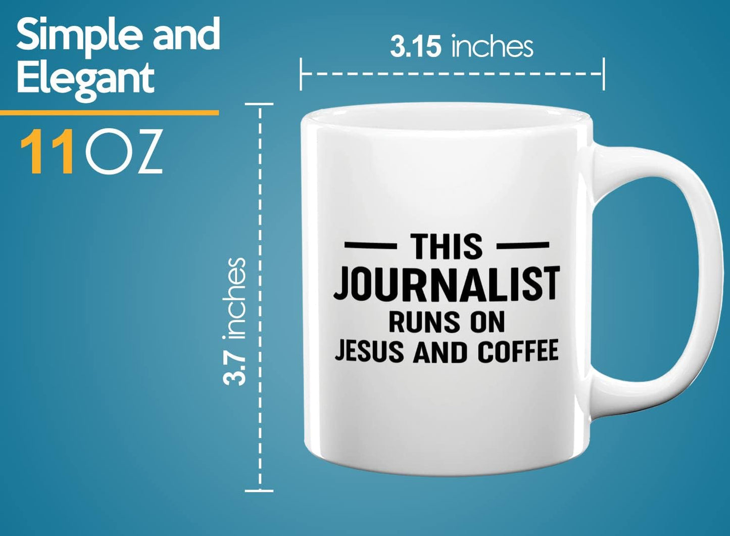 Journalist Coffee Mug 11oz White -This Journalist Runs On - Reading Lover Book Club Gift Author Appreciation Writer Journalism Novelist Scriptwriter