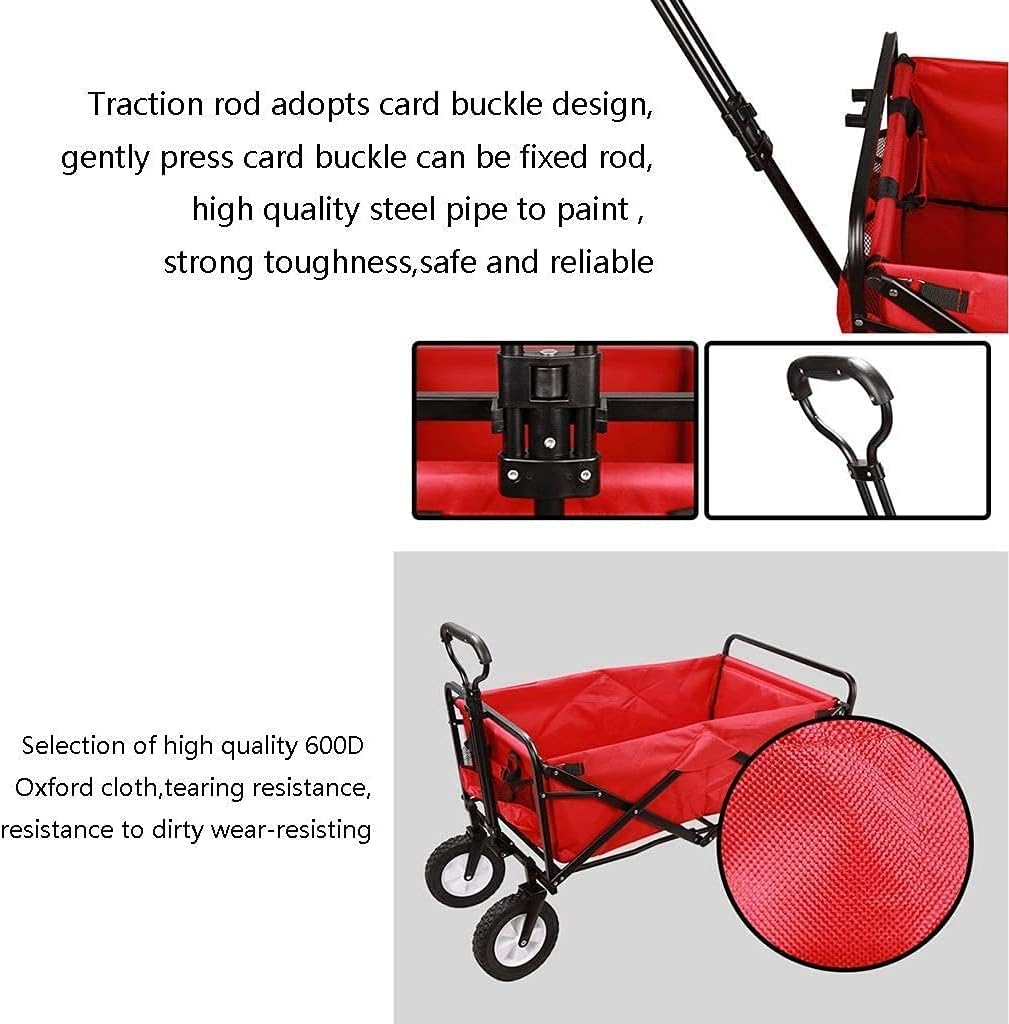 Portable Folding Garden Troey Cart Heavy Duty Wagon with Canopy Multi-Function ping Cart for Outdoor Camping Beach Pu Truck (Color : A)