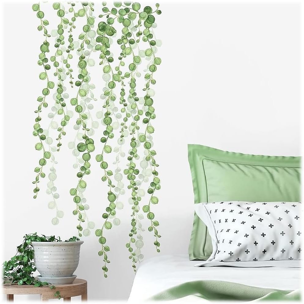 RoomMates RMK3903SCS String of Pearls Succulent Vine Peel and Stick Wall Decals