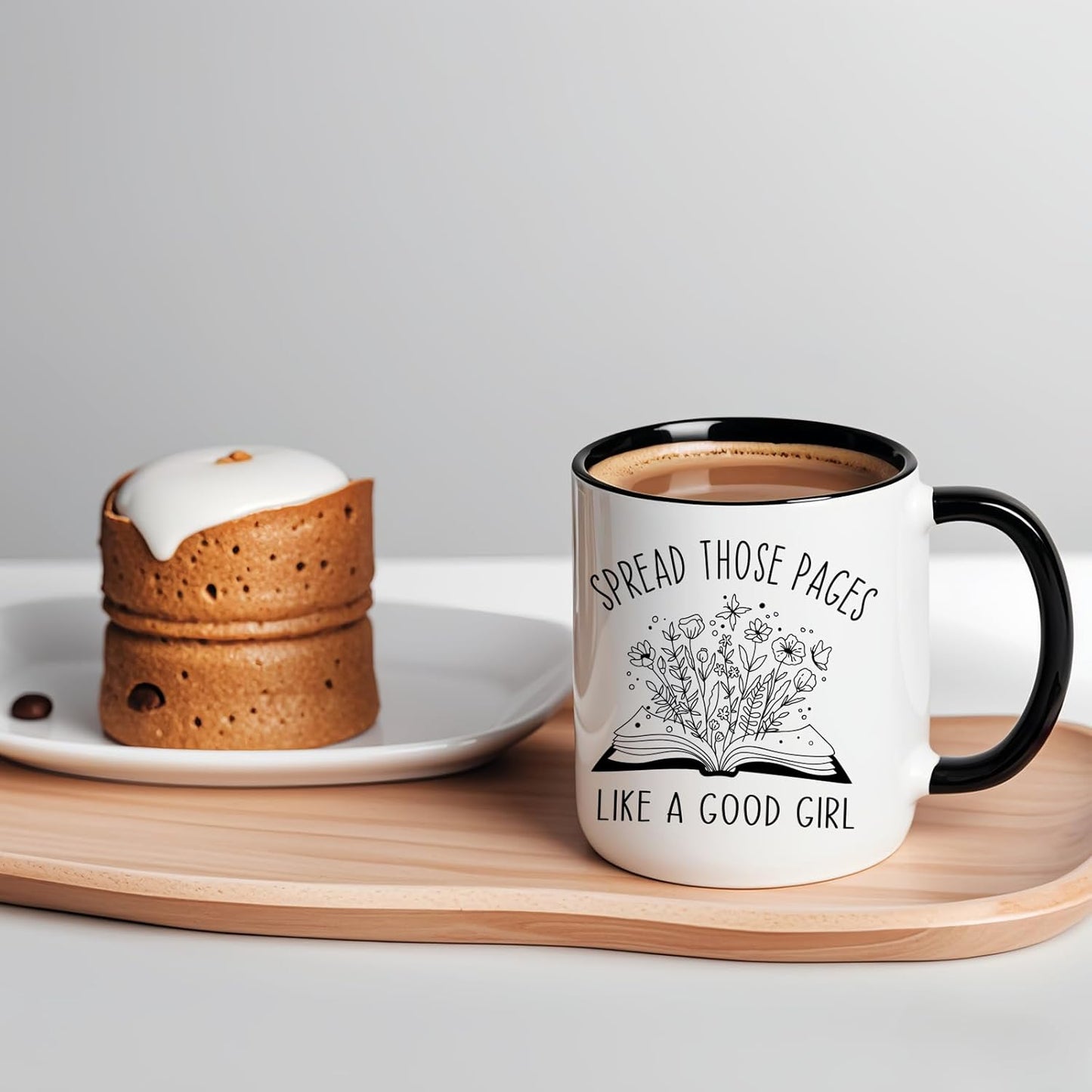 Book Lovers Mug, Bookish Smutty Spicy Reader Mug, Bookworm Novelty Girl Reading Gifts, Spread Those Pages Like A good girl Reader Cup, 11oz Ceramic Coffee Juice Smoothies Tea Cup