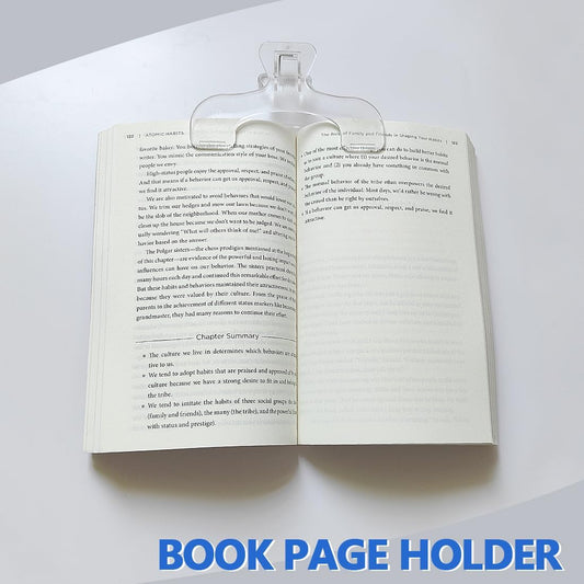 Transparent Book Clip - Book Page Holder Bookmark, Reading Accessories Convenient for Reading Teaching and Fixing Manuscripts, Suitable for Teacher Clerk