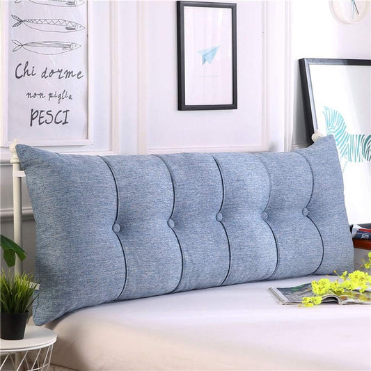 Headboard Cushion Backrest Lumbar Support Reading Pillow Suitable for All Bed Types Washable 5 Colors 7 Sizes (Color : Red Size : 180CM) (Blue 60CM)