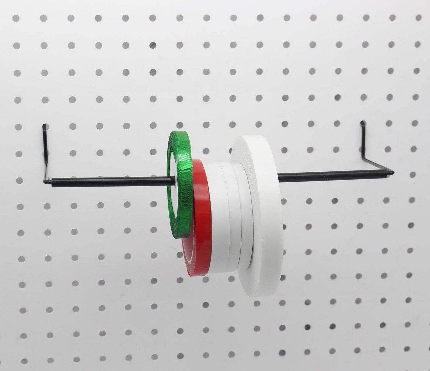 Paper Towel Holder for Pegboard, Extendable, Fit Any Standard Pegboard, Peg Board Organization Accessory Hook for Workshop, Garage, Kitchen, Laundry Room, Bathroom 2 Packs, Black (2 PCS)