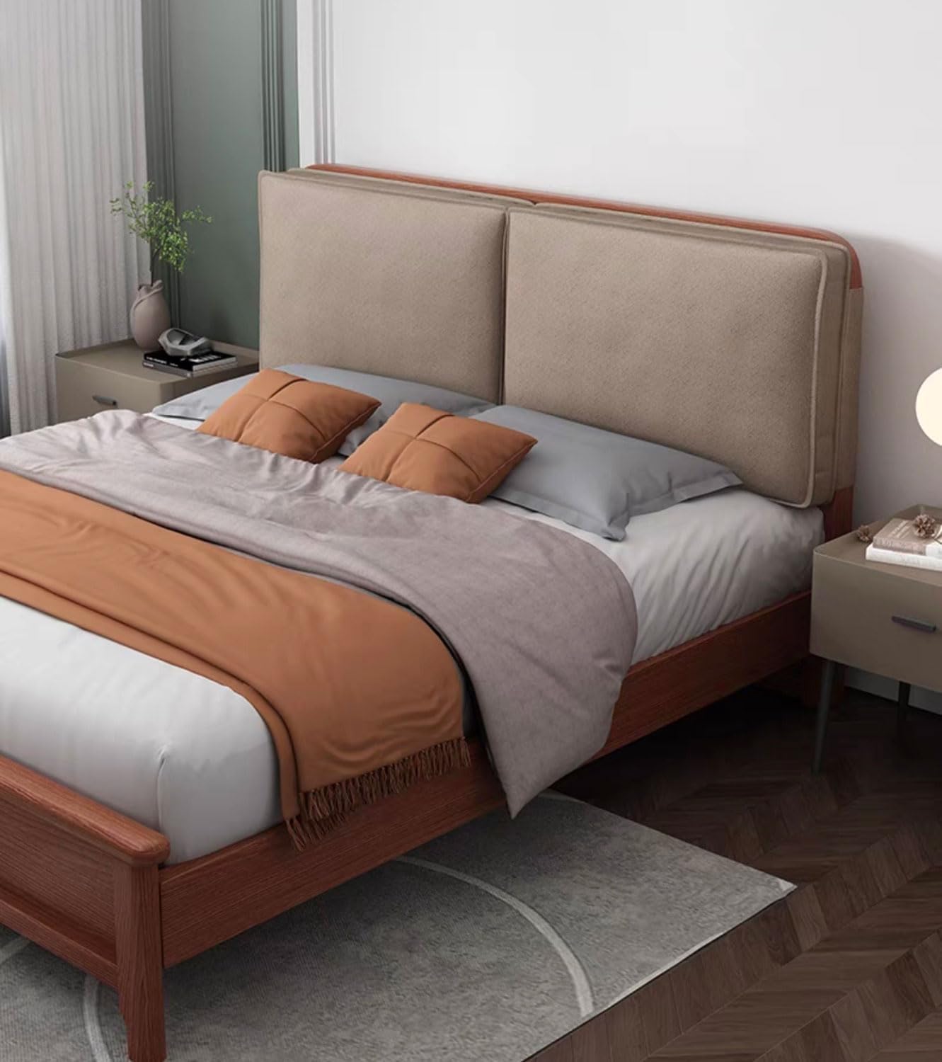Large Bed Pillowboard Wall Mounted Headboard,Backrest Wedge Lumbar Support Cushion,Rectangle Pillow Removable Sofa Bed Bunk Bed Tatami Headboard(Size:190cm/75in,Color:Khaki)
