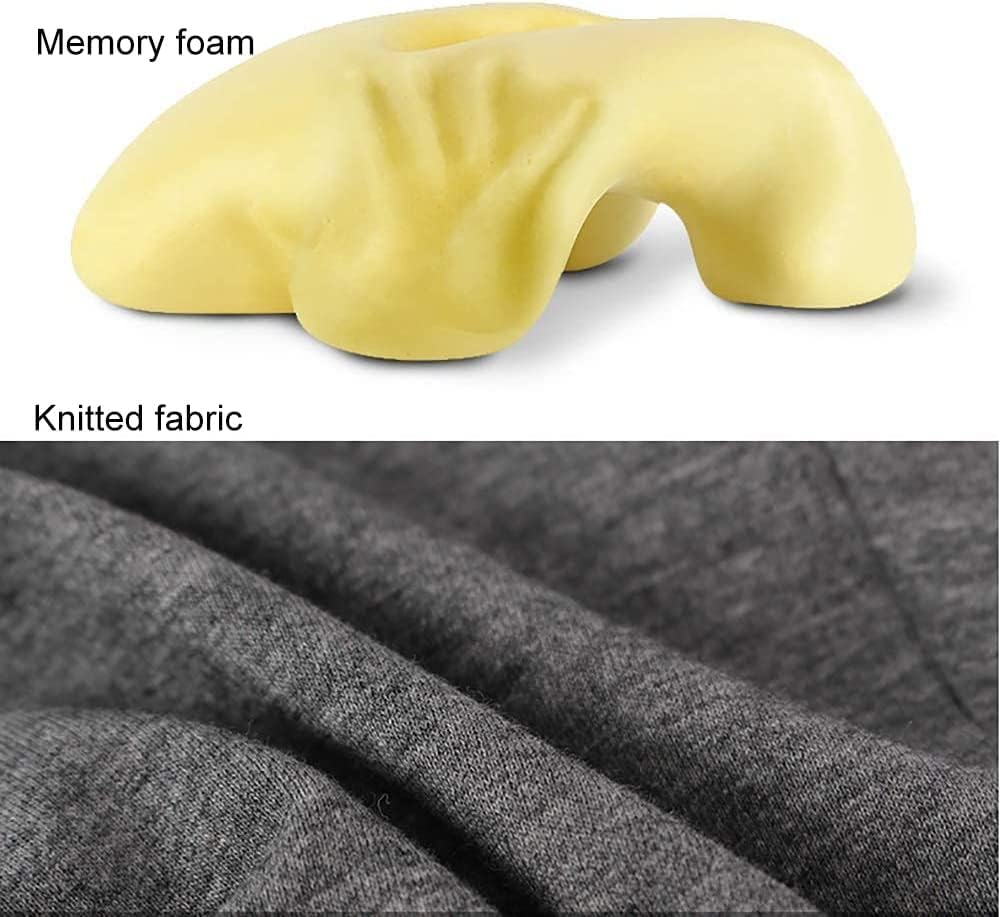 Fcare Desk Pillow for Napping, Travel Neck Pillow Memory Foam Wedge for Sleeping, Slow Rebound Back Pillow (Slightly Hard) for Slender Ladies & Teenagers, Comfortable Washable Velvet Cover