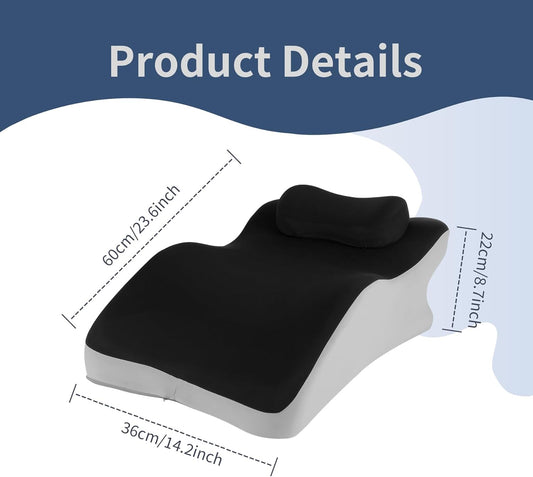 Reading Prone, Ergonomic Back Support Pillow for Bed Sitting Up Prone Pillow Face Down Sleep,Resting,Relaxing Back Pain Relief, with Washable Cover