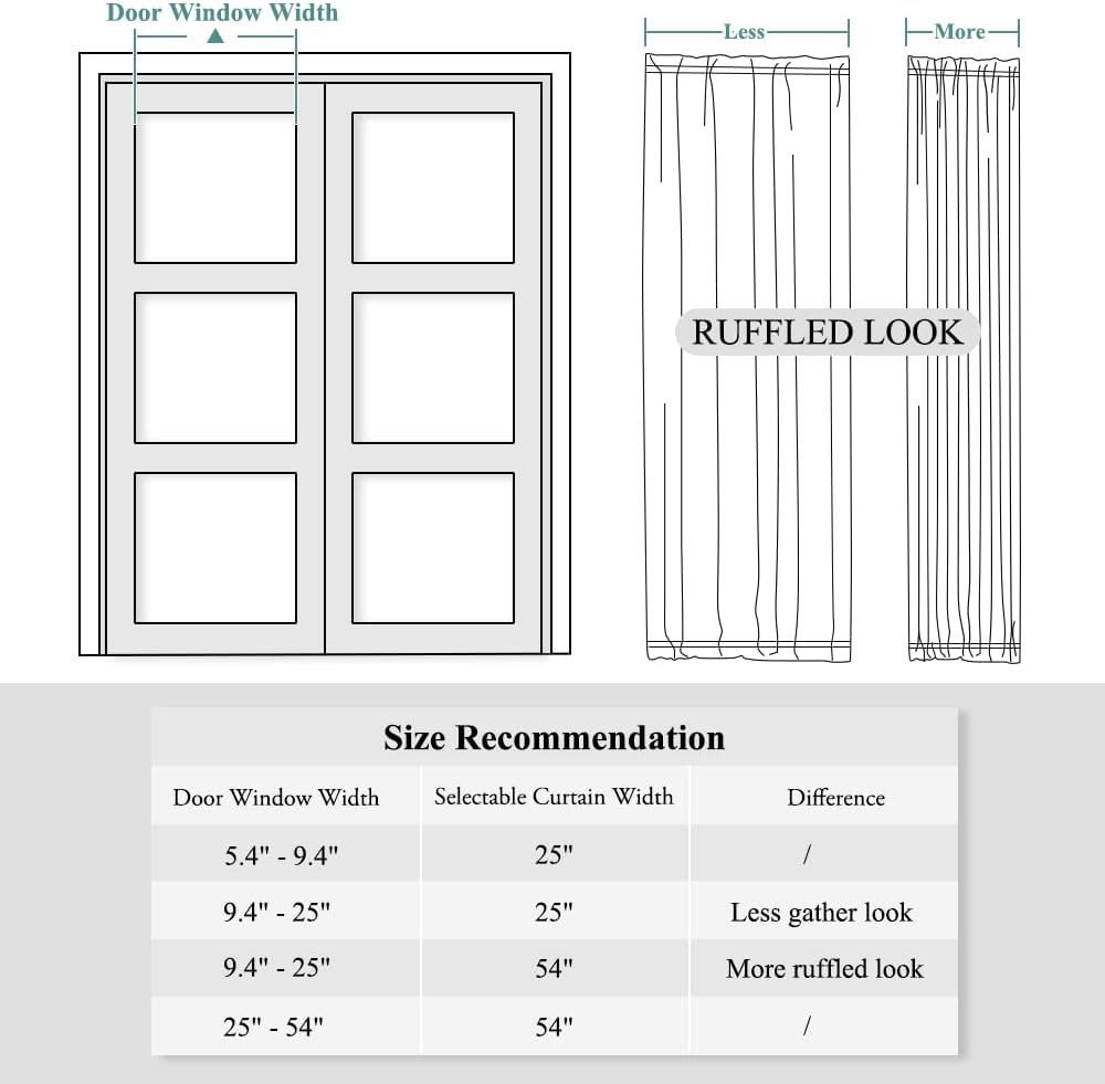 PONY DANCE Sidelight Door Curtain - 70% Blackout Patio Panel Top and Bottom Rod Pocket French Door Curtain for Privacy Bonus Tiebacks, 25 x 72-inch, Biscotti Beige, 1 Panel