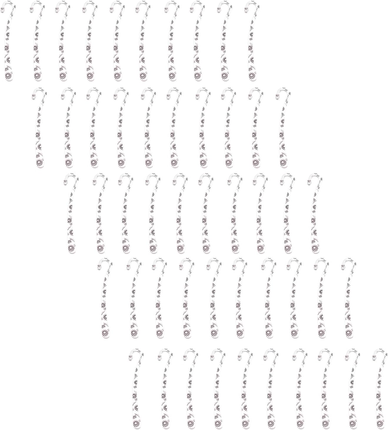 50Pcs Vintage Engraved Hook Bookmarks Metal Hook Bookmarks Reading Accessories for Book Lover Reader Teacher Student