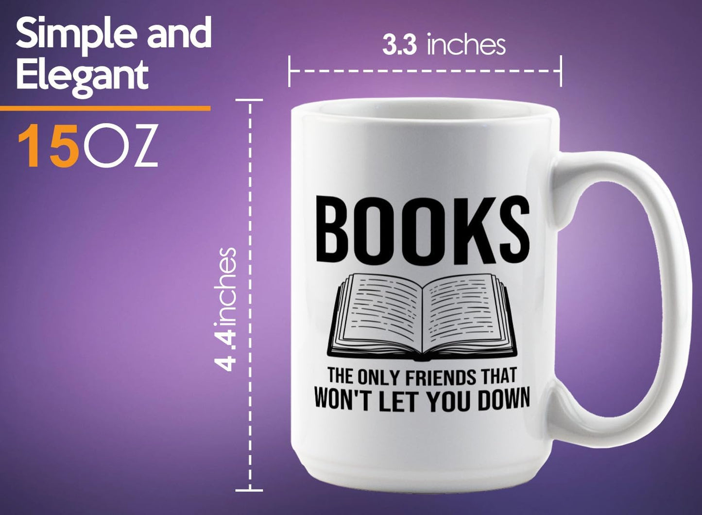 Book Lover Coffee Mug 15oz White -Books The only - Bookworm Literature Library Book Lover Reader Booked Editor Intellectual Studious