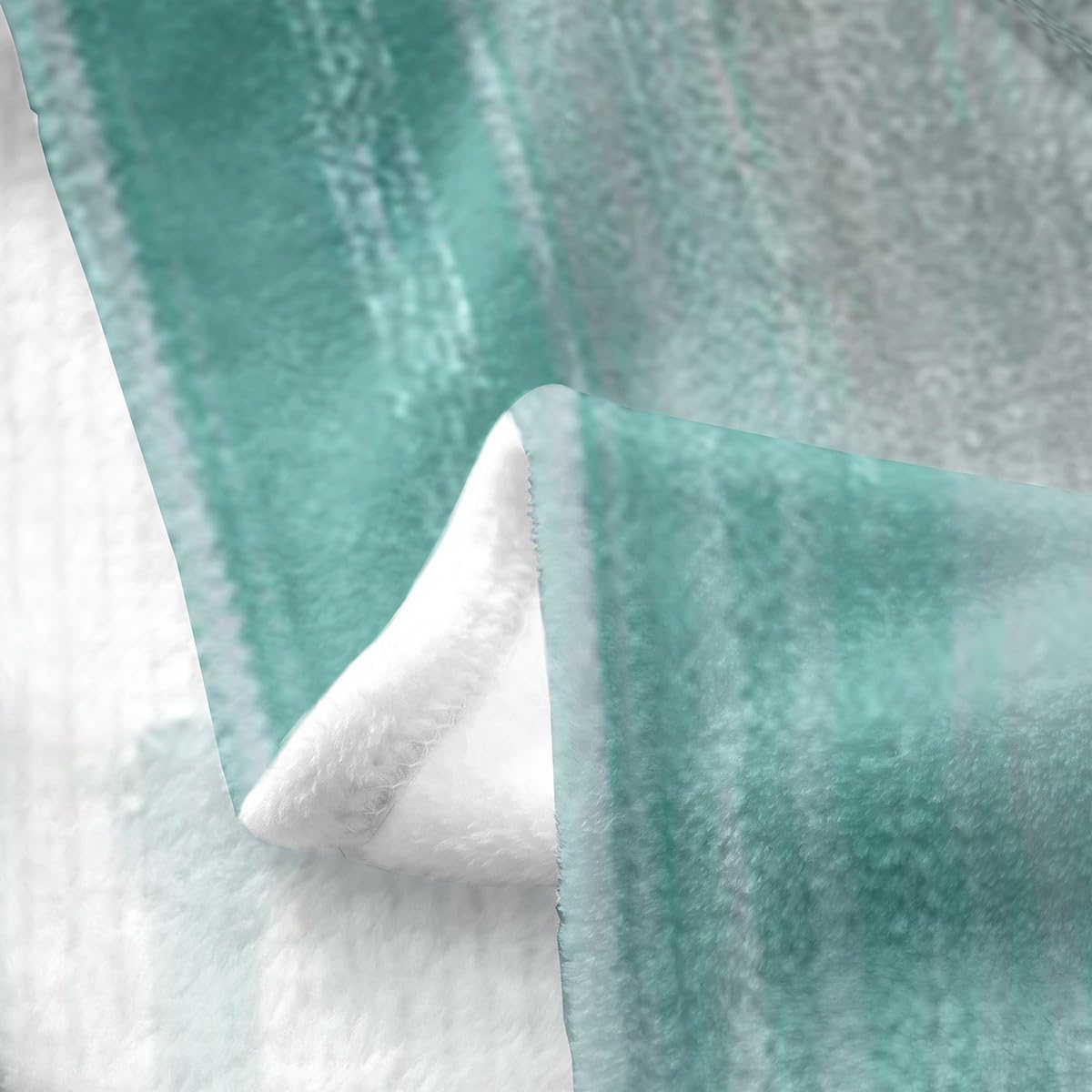 Feelyou Abstract Plush Throw Blanket Modern Abstract Art Flannel Blanket Twin 60"x80" Turquoise Gray White All Season Turquoise for Couch Bed Sofa Bedroom Decor