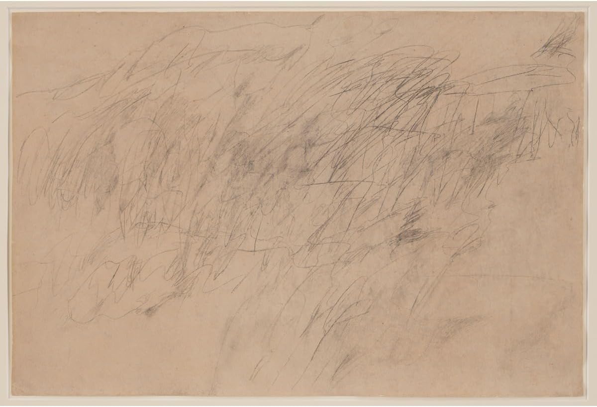 Rolled Poster Wall Art Print - Cy Twombly Untitled (2) - 40x30 Inch | Postwar Lyrical Abstraction Scribble Art for Stairwell Feature, Reading Room, Creative Workspace & Contemporary Gallery Display
