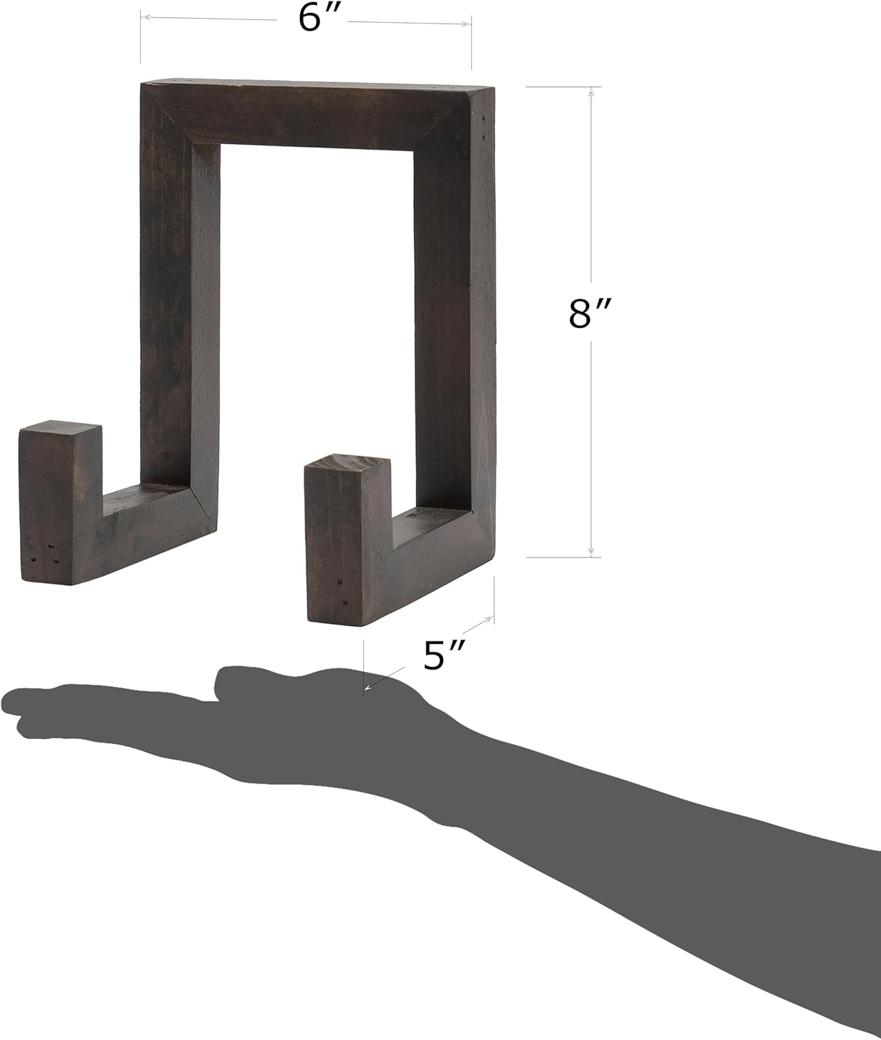 Red Co. 8” Tall Decorative Farmhouse Wooden Display Plate Stand and Art Holder Easel, Dark Brown