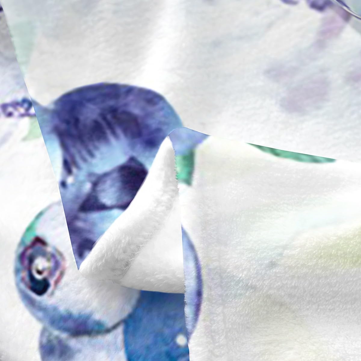 Feelyou Blueberries Flannel Fleece Throw Blanket Baby 30"x40" Kids Fresh Fruits Plush Blanket for Boys Girls Teens Botanical Flowers Fuzzy Blanket Tropical Fruit Print All Season Bed Blanket