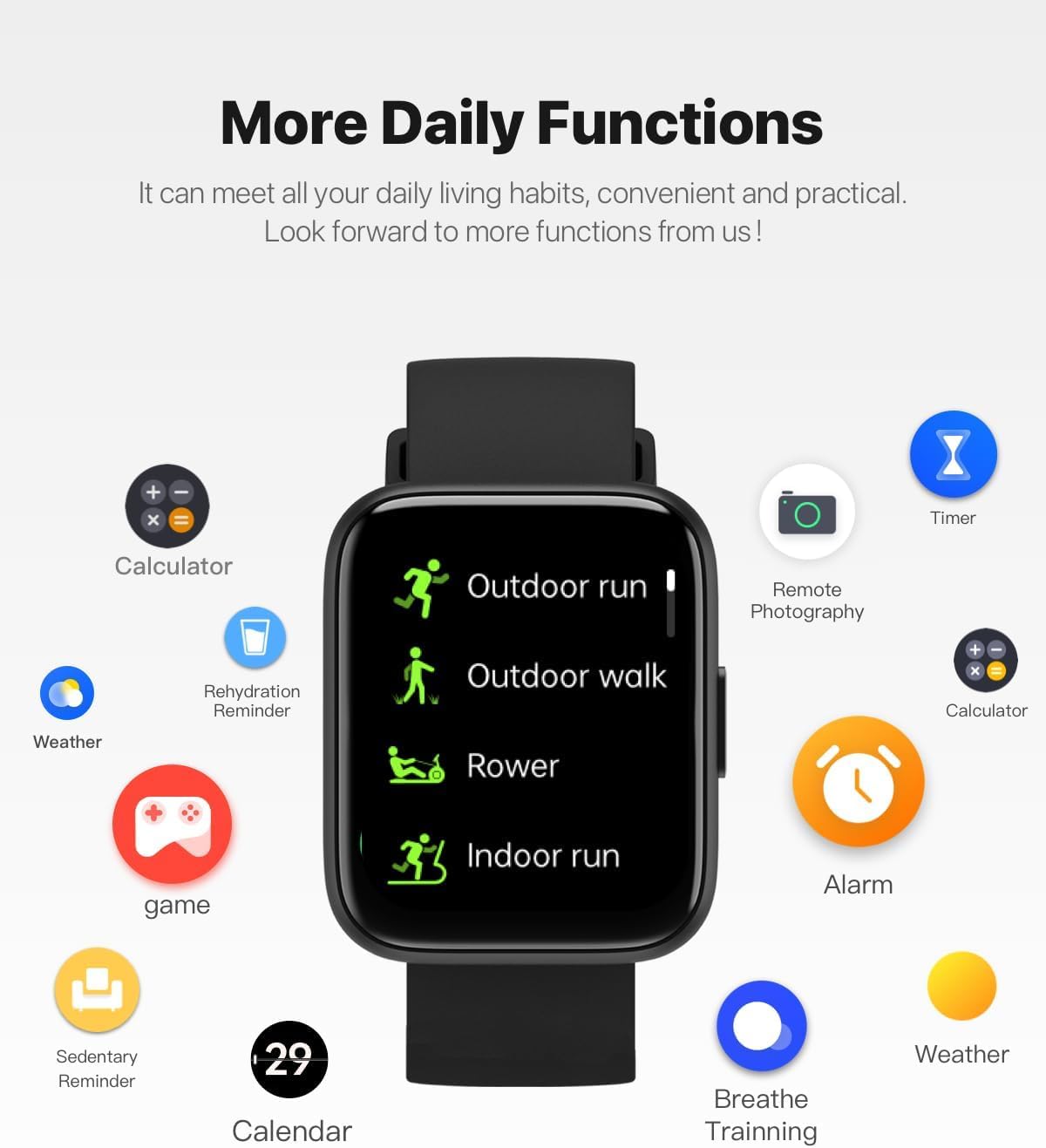 Smart Watches for Men Women - 1.83" HD 2025 Fitness Tracker with 100 Sports Modes, Heart Rate/Sleep Monitor, Bluetooth Call & Music Control IP68 Waterproof for iPhone/Android