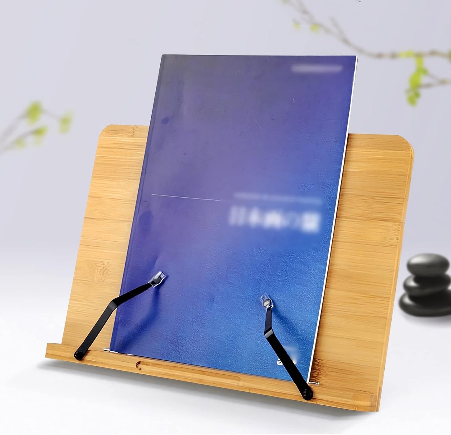 Book Stands and Holders for Reading Foldable Book Stand with Adjustable Height Reading Stands Portable Book Holder Tray for Tablet Laptop Cell Phone Recipe Textbook for Kitchen and Office ( )