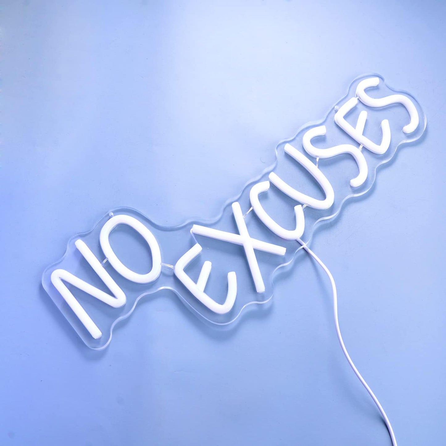 No Excuses Neon Sign Pink Inspirational LED Light Motivational Dimmable Wall Art Decor Neon Gym Accessories Sign Bright Word LED As a Gift for Fitness fans,Workout Man,Teenager,Professional Sportsmen