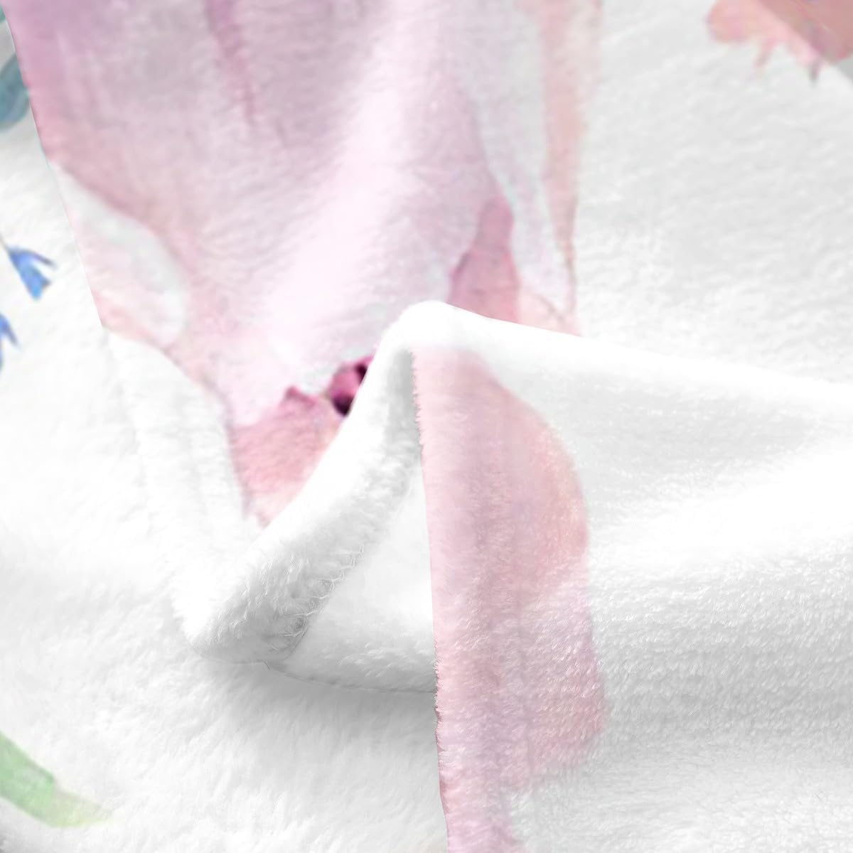 Feelyou Cute Opossum Flannel Fleece Throw Blanket Baby 30"x40" Boy Girl Cartoon Animal Theme Plush Blanket Flower Floral Print Fuzzy Blanket Farmhouse Zoo Wildlife Style Decor All Season Bed Blanket