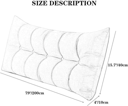 Large Reading Wedge Pillow, Removable Twin Full Queen Daybed Bunk Bed Rest Headboard Cushion Bolster Cushion Bed Rest Pillows(Green,120 * 50cm)