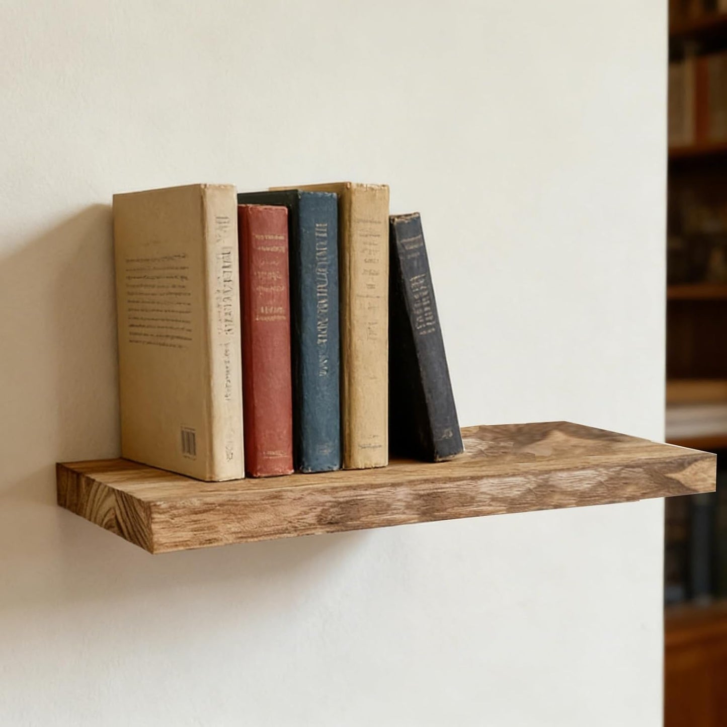 Floating Shelves for Wall, Solid Wood Wall Shelves Set of 3, Wall Mounted Floating Shelf with Hidden Brackets, Hanging Wood Shelves for Bedroom Bathroom Kitchen Living Room Storage Display