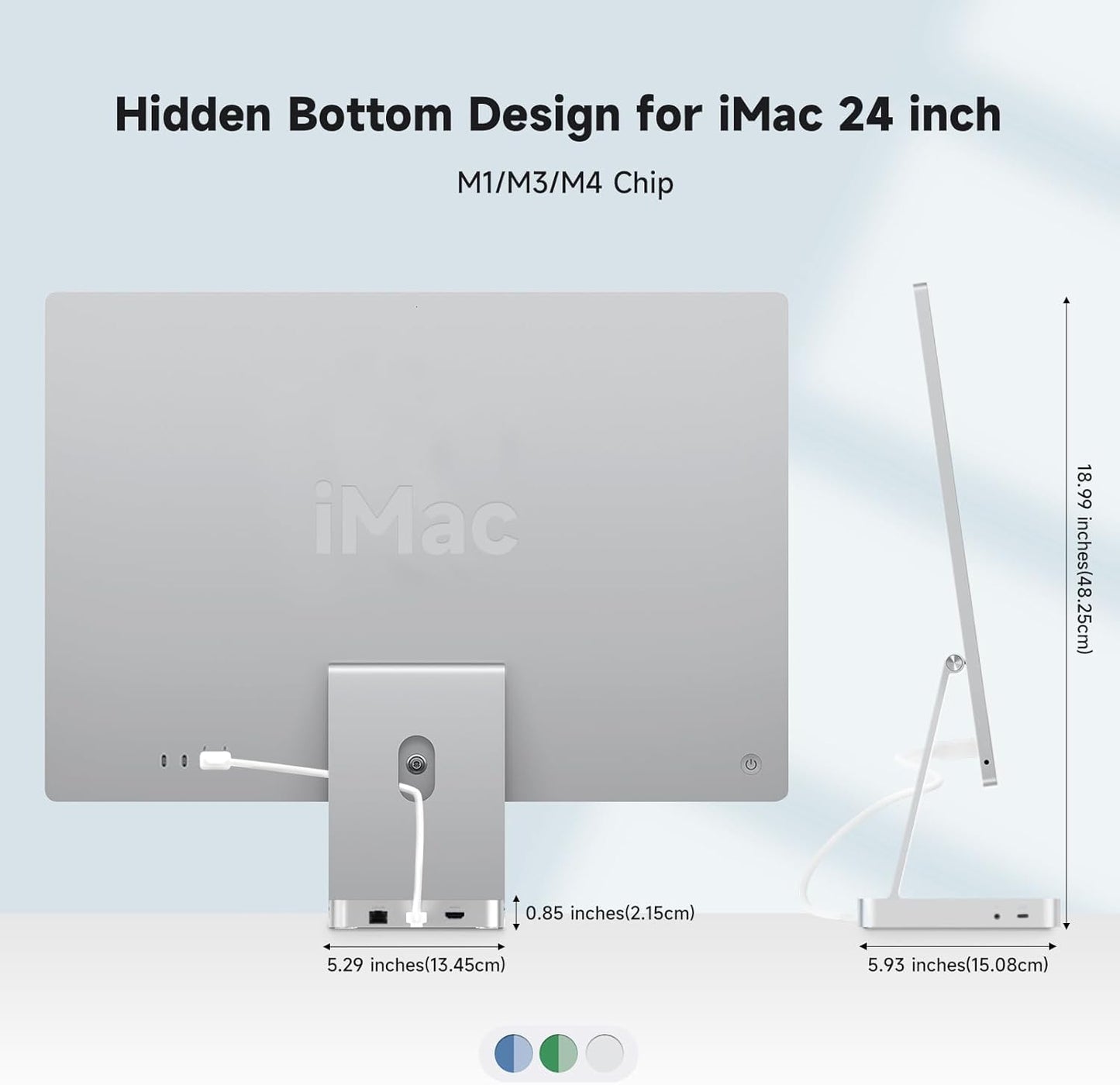 Minisopuru DS802PRO iMac Accessories with 4K@60Hz HDMI, USB C Charging, 2.5GbE, 4TB M.2 SSD Enclosure, USB C Hub for iMac 24 inch M1/M3/M4, iMac Hub with 4 USB, SD/TF, Audio | Silver