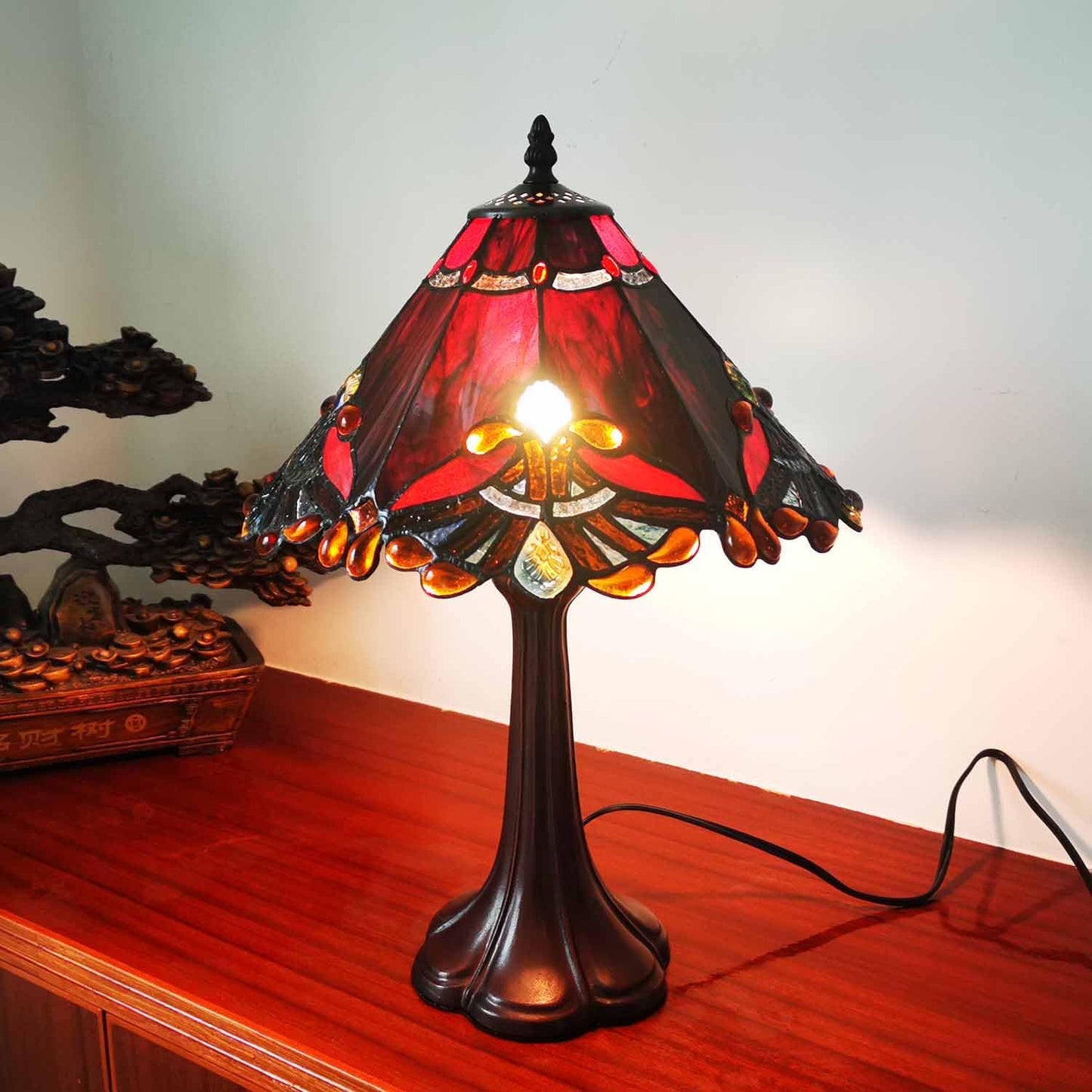 Bieye B10021 Antique Brown Alloy Table Lamp Base with E26 Socket, 6.5" Hx19 H