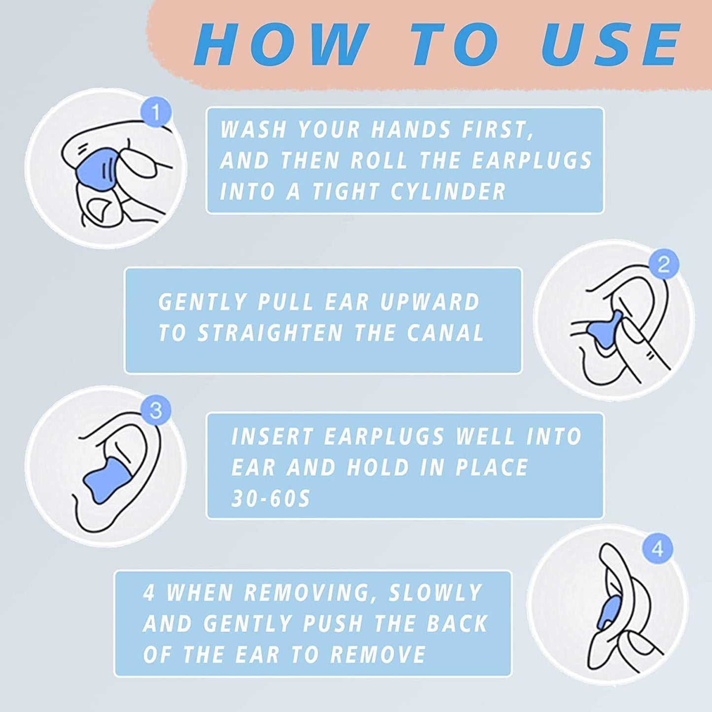 EXGOX 7 Pairs Silicone Ear Plugs for Sleeping Noise Cancelling Reusable Moldable Wax Earplugs for Swimming, Work, Airplane, SNR27dB(Dark Blue)