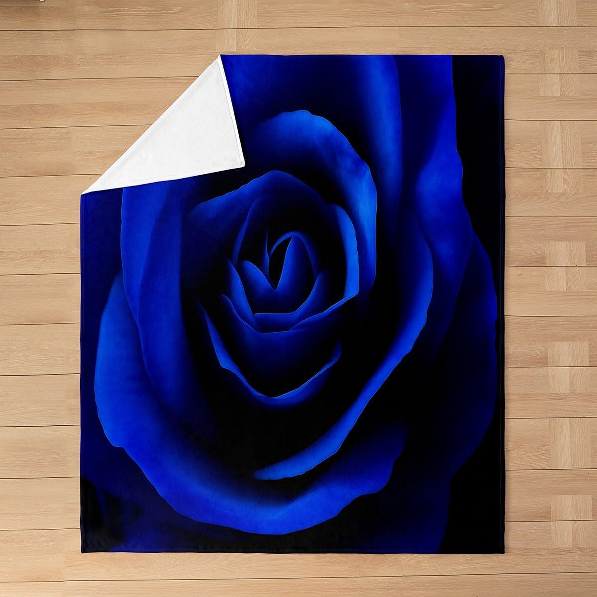 Erosebridal Rose Blanket Twin 60x80 Inch Blue Rose Throw Blanket Romantic Theme Fleece Blanket for Women Girls Wife Couple Valentine's Day Print Flannel Blanket
