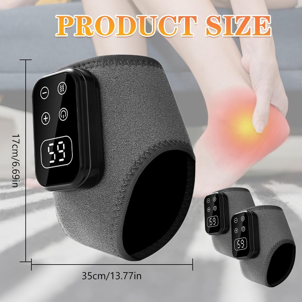 Foot Advanced Renew Triple Method Massager, with 5 Vibration Modes and 6 Heat Levels, Suitable for Reduce Fatigue and Plantar Fasciitis, Travel & Home Use(Grey 2pcs)