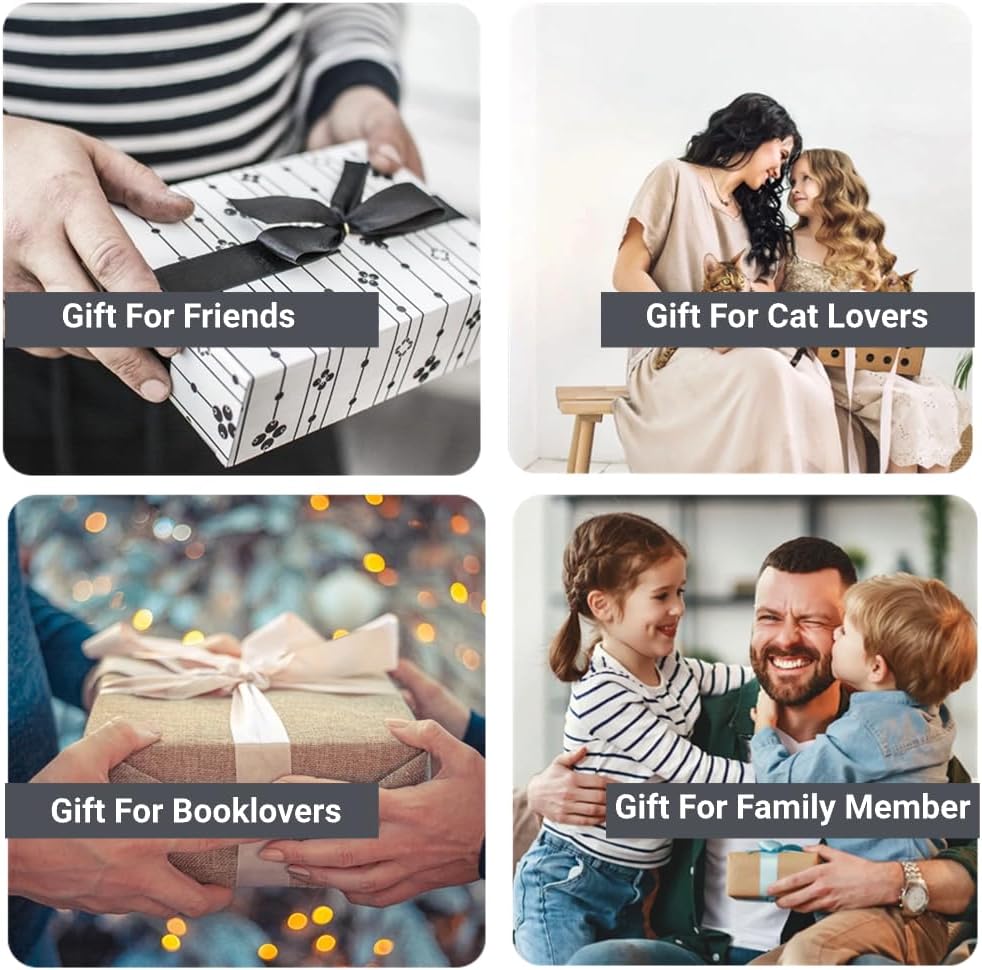 Metal Bookmark Gift for Book Lover - 2 Pcs for Women with 100 Page Marker - Cat Mom