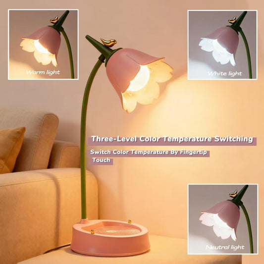 LED Desk Lamp Cordless Table Light Adjustable Gooseneck Dimmable Touch Rechargeable Battery Eye-Caring Night Light for Kids,Mini Cute Lamp for College Dorm Bedroom Reading
