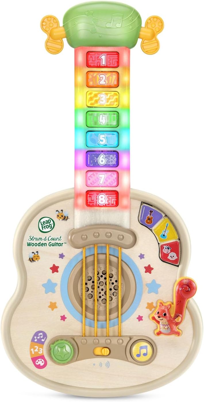 LeapFrog Strum and Count Wooden Guitar, Musical Toddler Toy
