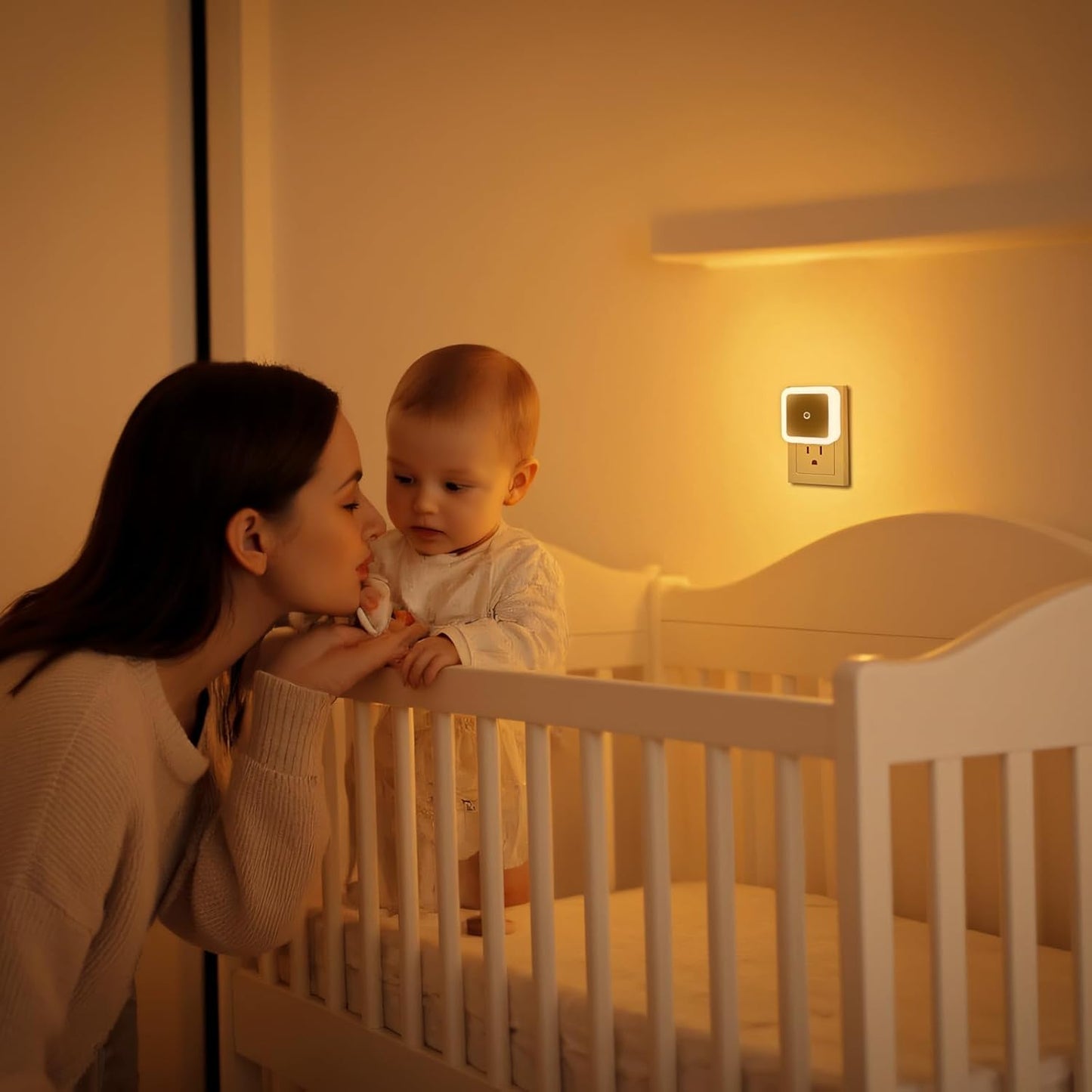 KINUR 6 Pack Night Light, LED Night Lights Plug into Wall with Dusk to Dawn sensors, Plug in Night Lights for Kids Room, Bedroom, Bathroom, Baby Nursery,Stair Lights, Hallway Light, Amber Color