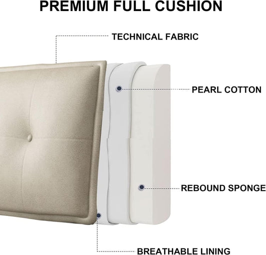 Headboard Cushion Reading Pillow Back Support Bed Large Adult Backrest Wedge Lounge Positioning Bedrest Bolster(Size:No headboard 74.8"/190cm,Color:A)