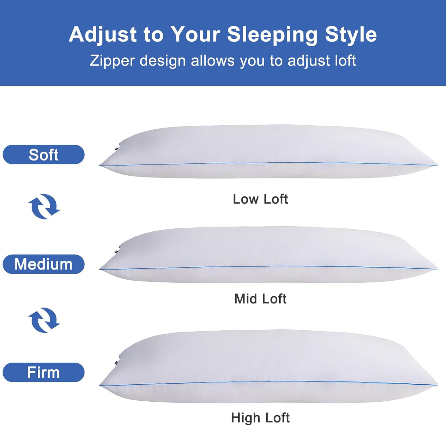 YZ HOME Memory Foam Body Pillow Insert - Full Body Pillow for Adults - Soft Large Long Bed Pillow for Side Sleeper (White, 20 Inchx54 Inch)