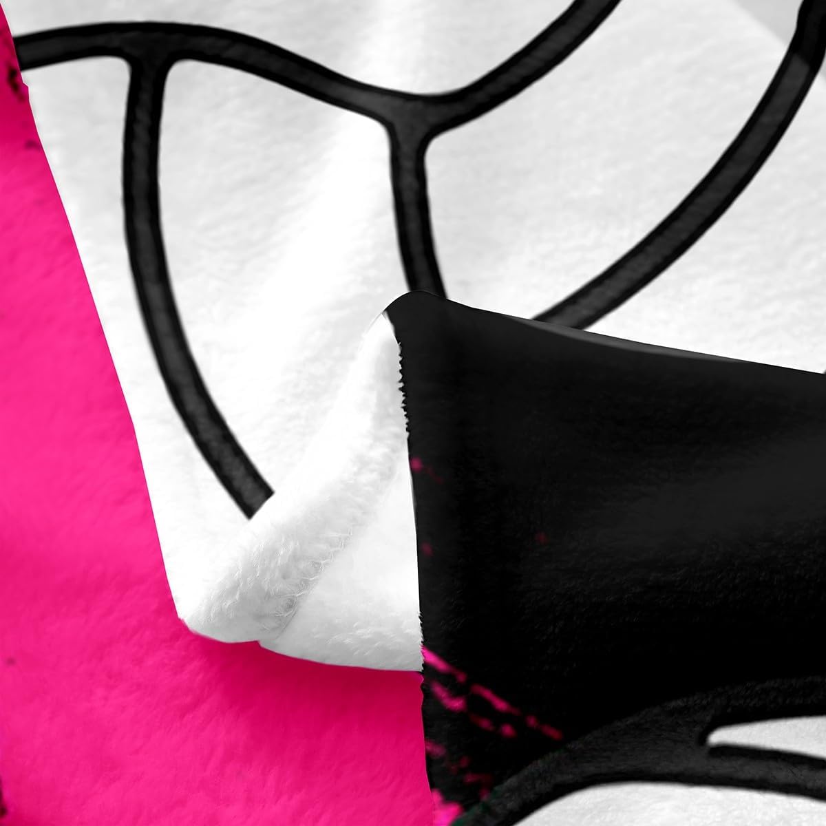 Feelyou Volleyball Flannel Fleece Throw Blanket Throw 50"x60" Volleyball Games Fuzzy Blanket Black White Pink Simple Modern Geometric Ball Pattern Plush Blanket Sports Theme All Season Bed Blanket