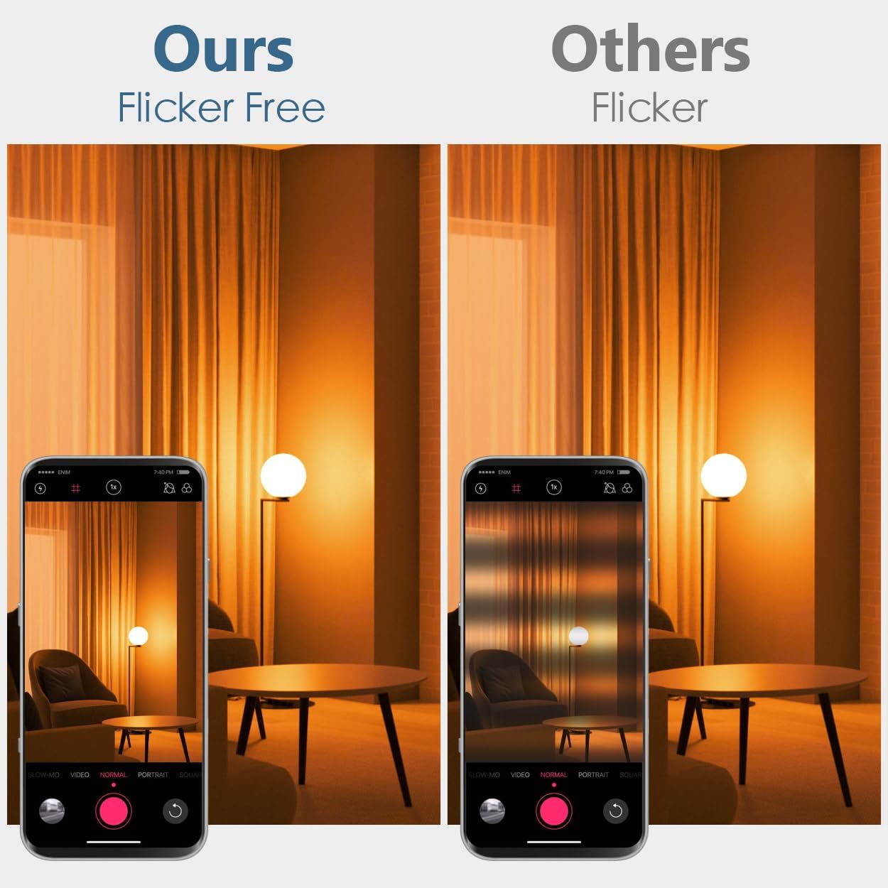 Sleep Light Bulb, 1600K Amber LED Bulb Blue Light Free - 60W Equivalent, 8W A19 E26 Base, Dimmable Warm Light Bulbs for Bedroom, 4-Pack
