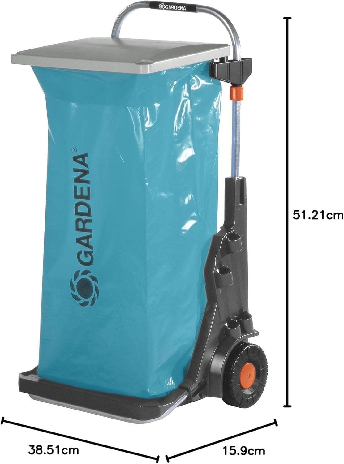 Gardena Garden Mobil: Versatile Trolley for The Garden, with Integrated sackcarrow, Lawn Gear Wheels, with lid and Garbage Bag (232-20)