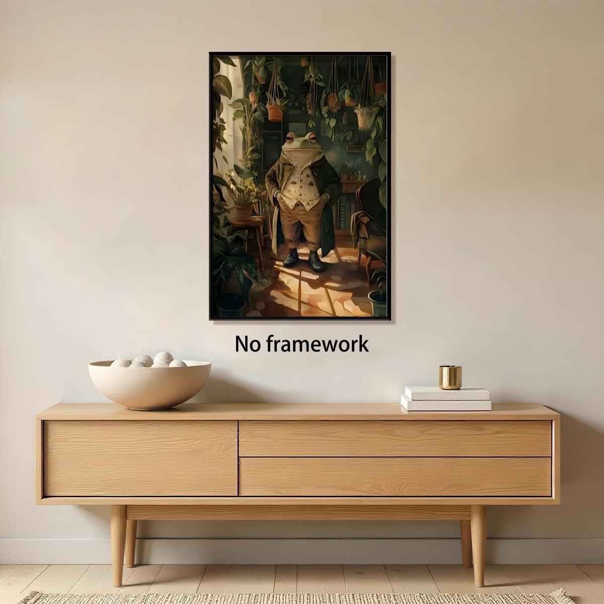 Vintage Botanist Frog Poster Retro Animal Wall Art Plant Lover Painting Print Humorous Victorian Frog Gentleman Picture for Living Room Greenhouse Reading Nooks Decor 12x18inch Unframed