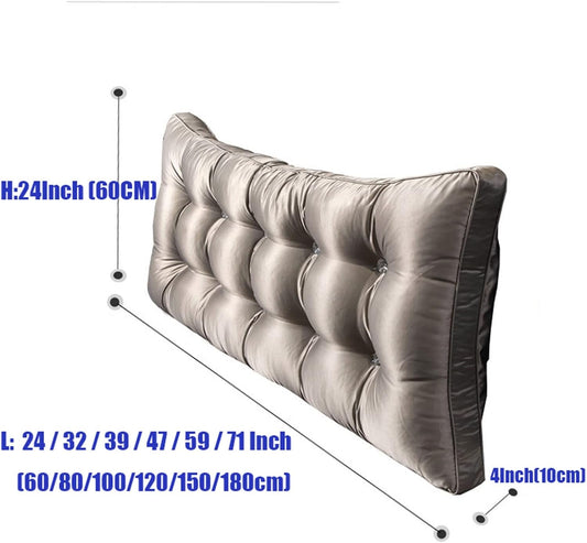 Headboard Pillow Cushion, Triangular Reading Pillow Large Rest Pillow Wedge Pillow Cushion Lumbar Pad Triangle Back Cushion Pillow (Color : H, Size : 200x60 H10cm(79x24x4inch))