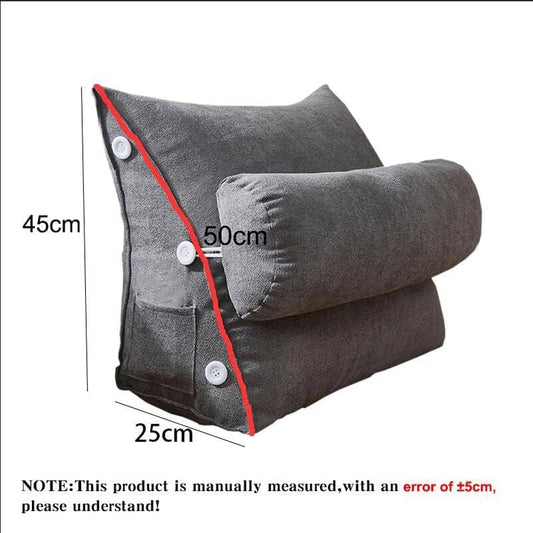 Bed Triangular Cushion Chair Bedside Lumbar Chair Backrest Lounger Lazy Office Chair Living Room Reading Pillow Household Decor(D)