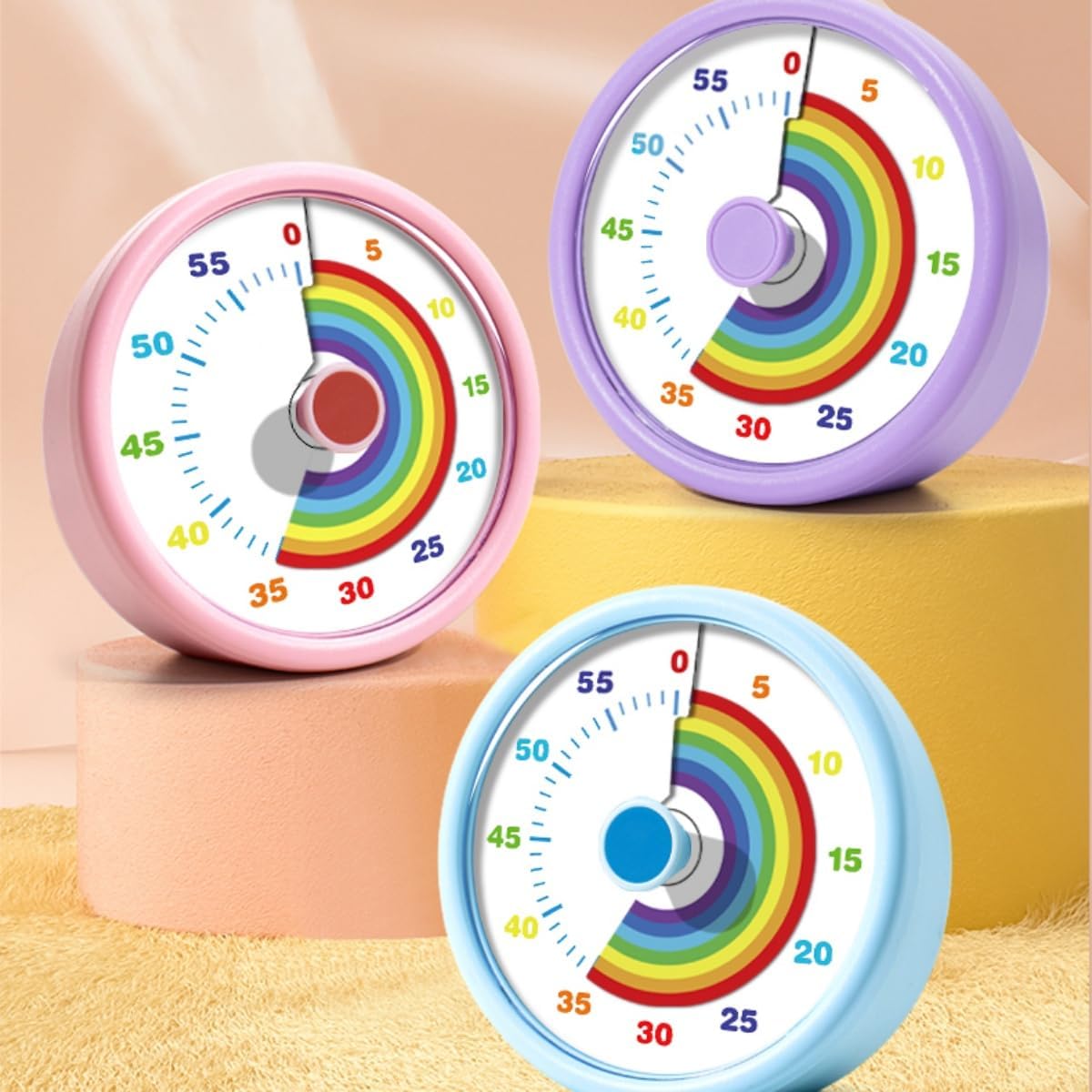 Visual Timer for Kids, 60 Minute Time Timer Kids Timer for Classroom Home Office, Countdown Timer for Cooking Teaching Working Meeting, Pomodoro Timer Kitchen Timer (Blue)