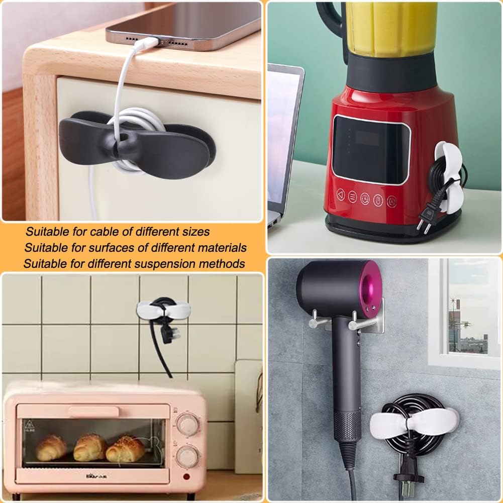 Cord Organizer for Appliances, 4PCS Kitchen Appliance Cord Winder Cable Organizer, Cord Holder Cord Wrapper for Appliances Stick on Pressure Cooker, Mixer, Blender, Coffee Maker, Air Fryer