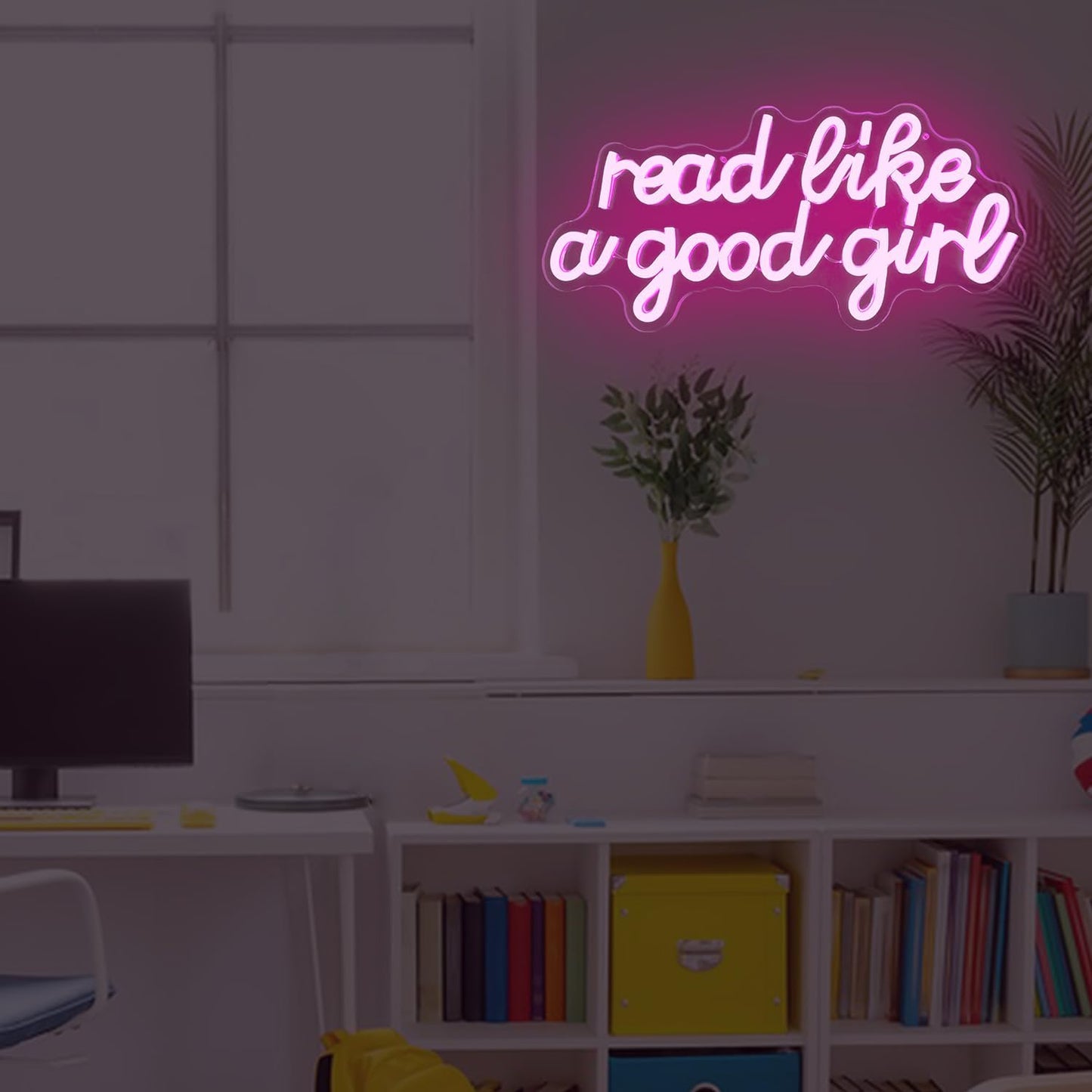 Read Like a Good Girl Neon Sign for Wall Decor Led Sign for Home Library Dimmable Reading Neon Light Up Signs for Reading Room Bookshelf Decorations Gifts for Book Lover Bookworm