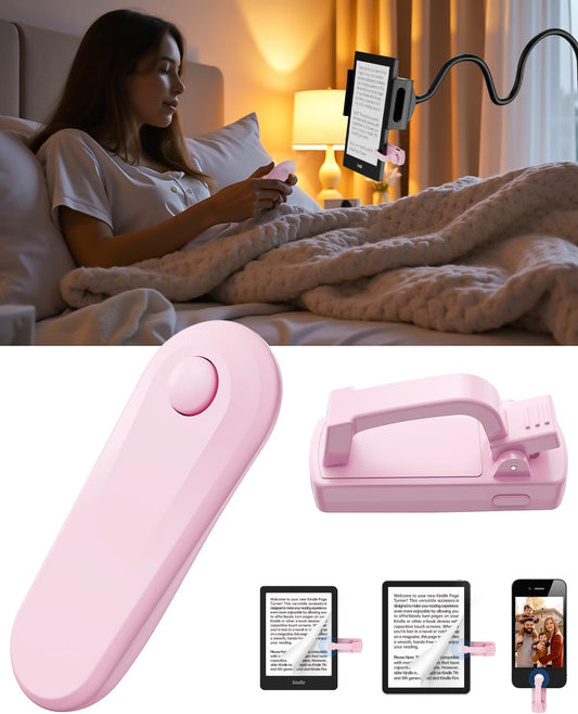 Kindle Page Turner, Remote Control Page Turner for Kindle Paperwhite Oasis EReaders Kobo, Kindle Clicker Page Turner for iPhone,iPad, Android Tablets Reading Novels,Camera Record & Shutter Selfie