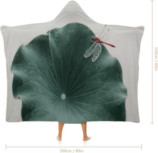 Dragonfly by The Lake Wearable Hoodie Blanket for Women Men Fleece Blanket with Hood Oversized Warm Cozy Gifts