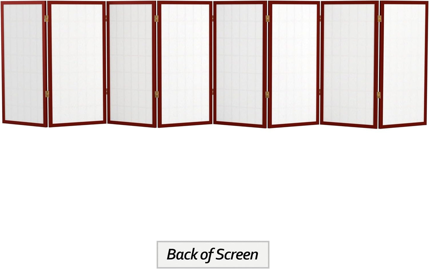 3 ft. Short Window Pane Shoji Screen - Rosewood - 8 Panels
