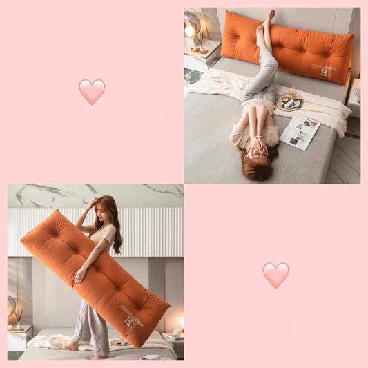 Wedge Headboard Pillow Triangular Reading Pillow Recliner Backrest Cushion Wedge Headboard Cushion Waist Positioning Upholstery Backrest Pillow(Size:80x50x20cm,Color:Orange)