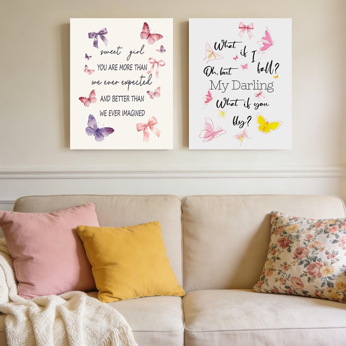 Gardenia Art Inspirational Canvas Wall Art Sweet Girl You Are More Than We Ever Expected Pictures Poster Aesthetic Room Decor for Girly Preppy Dorm Bedroom Bathroom Home Decoration, 11x14 Inch Framed
