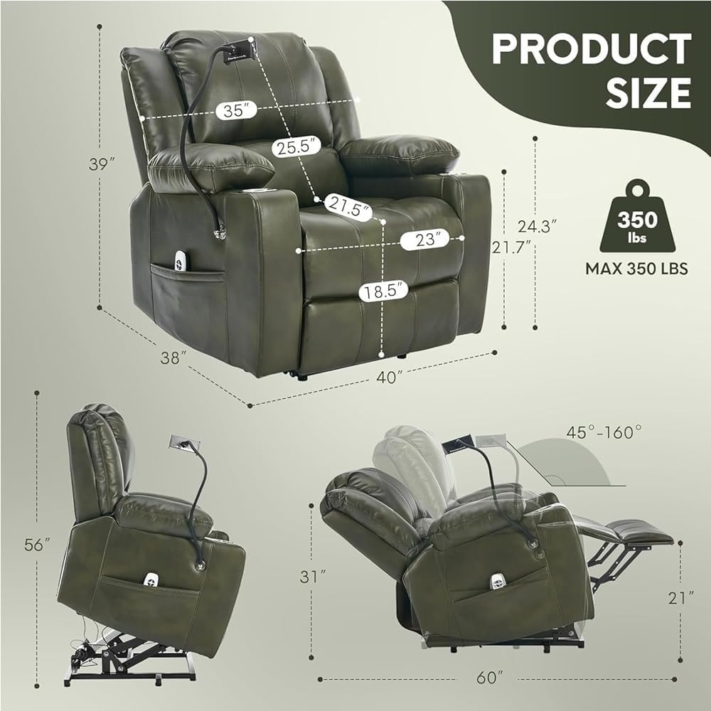 Comfortable Recliner for Living Room Recliner Chair Manual Rocking Sofa Home Theater Space with Thick Cushions and Swivel Base Bedroom Genuine Leather